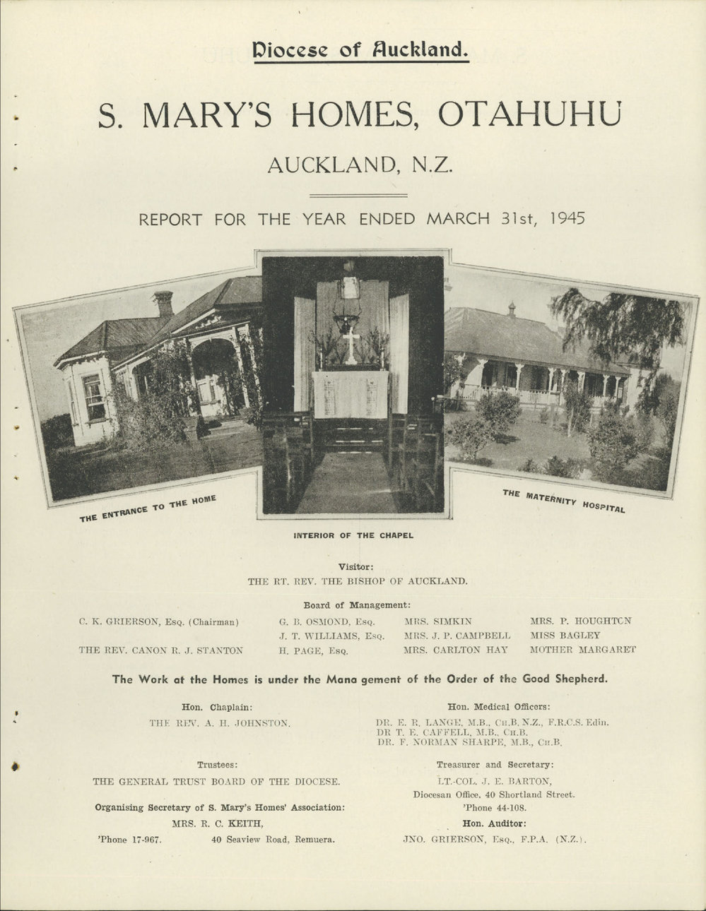 St. Mary's Homes Report 1945