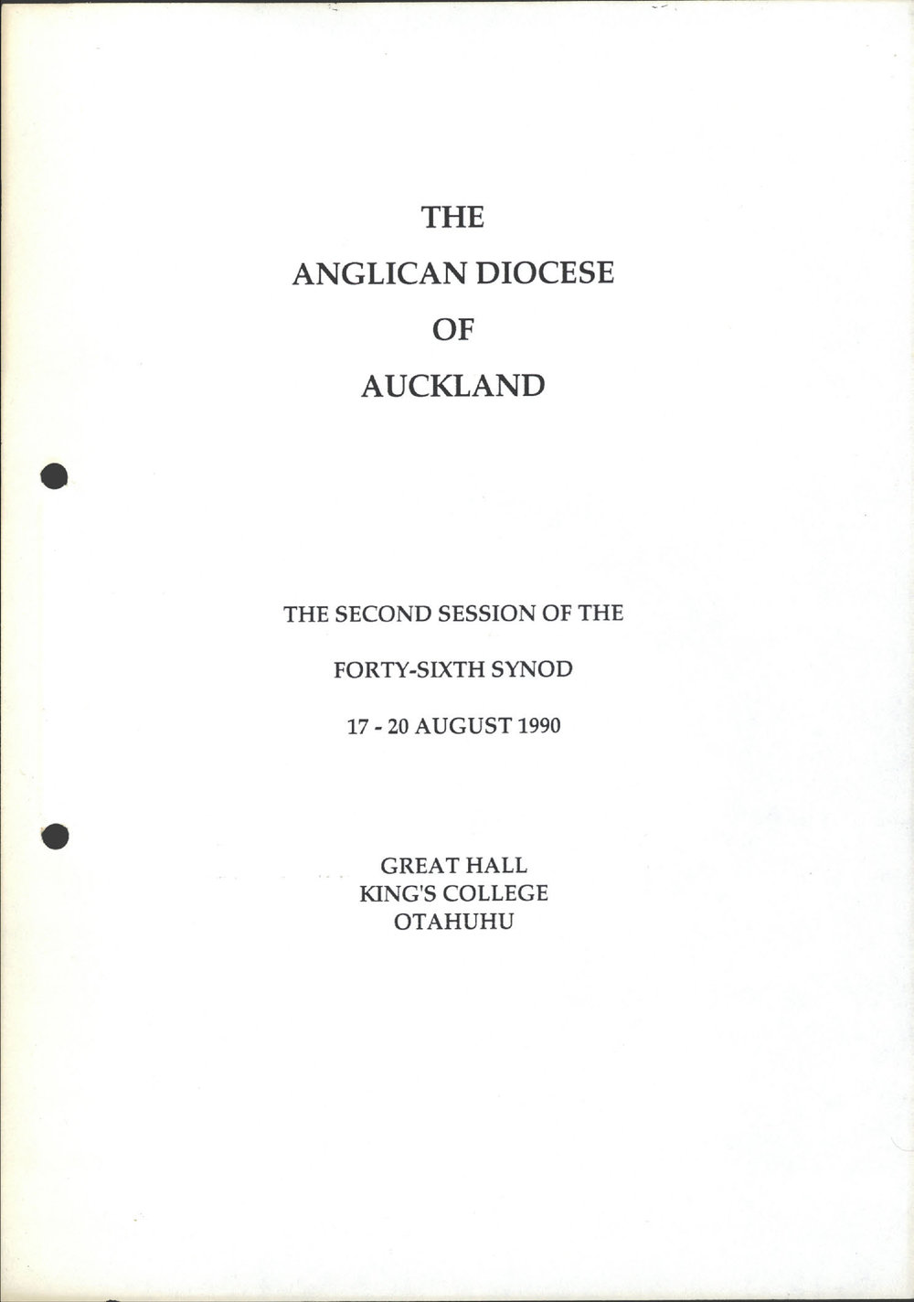 Year Book of the Diocese of Auckland 1990