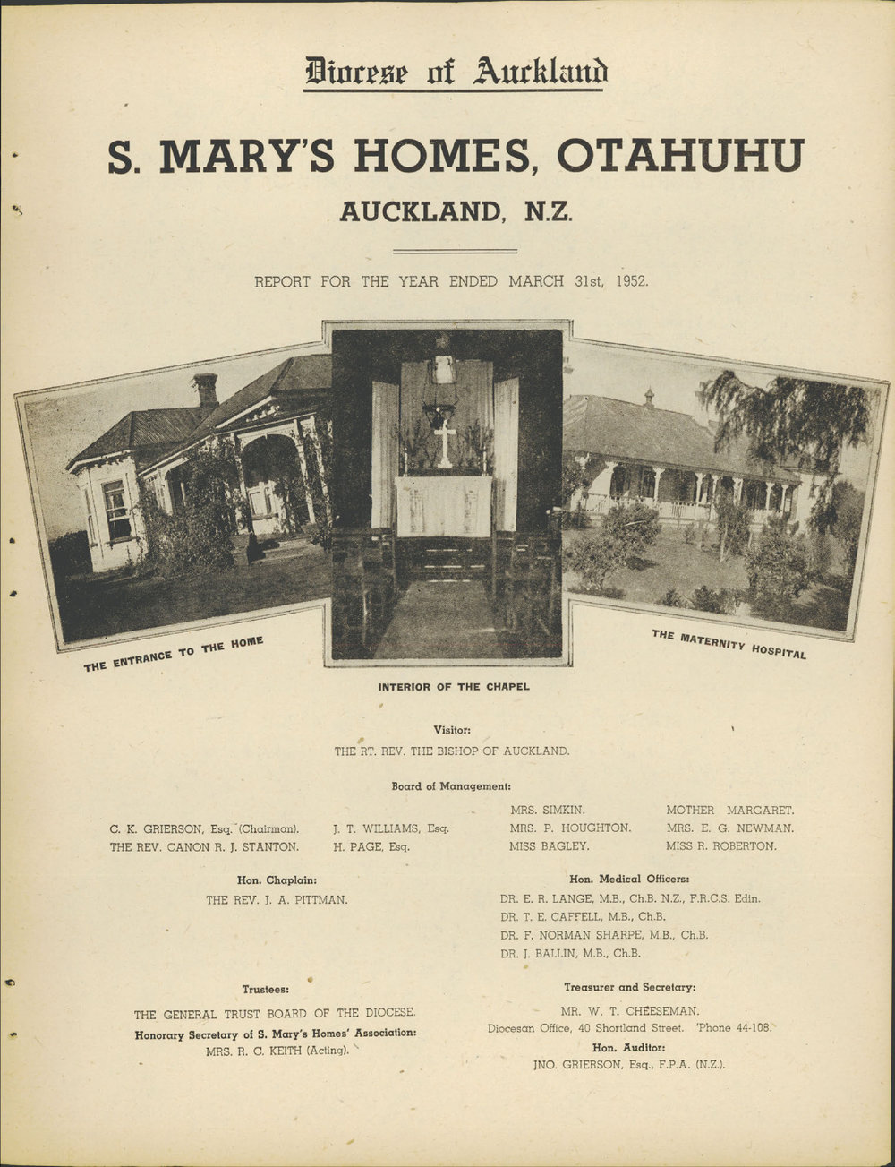 St. Mary's Homes Report 1952