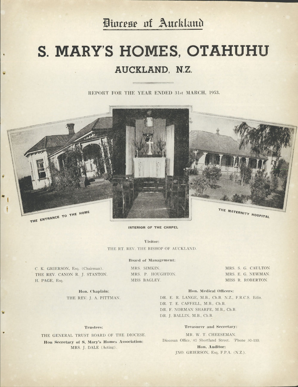St. Mary's Homes Report 1953