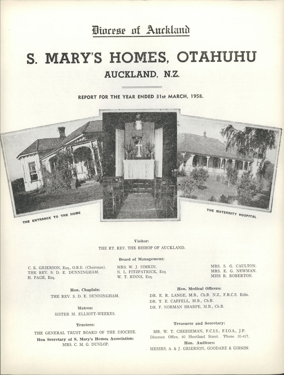 St. Mary's Homes Report 1958