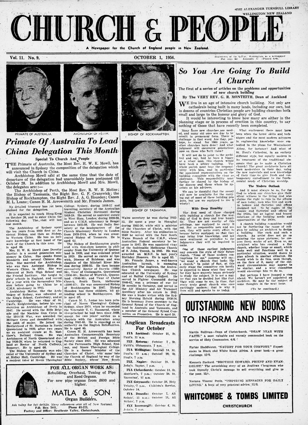 Church &amp; People: October 1956