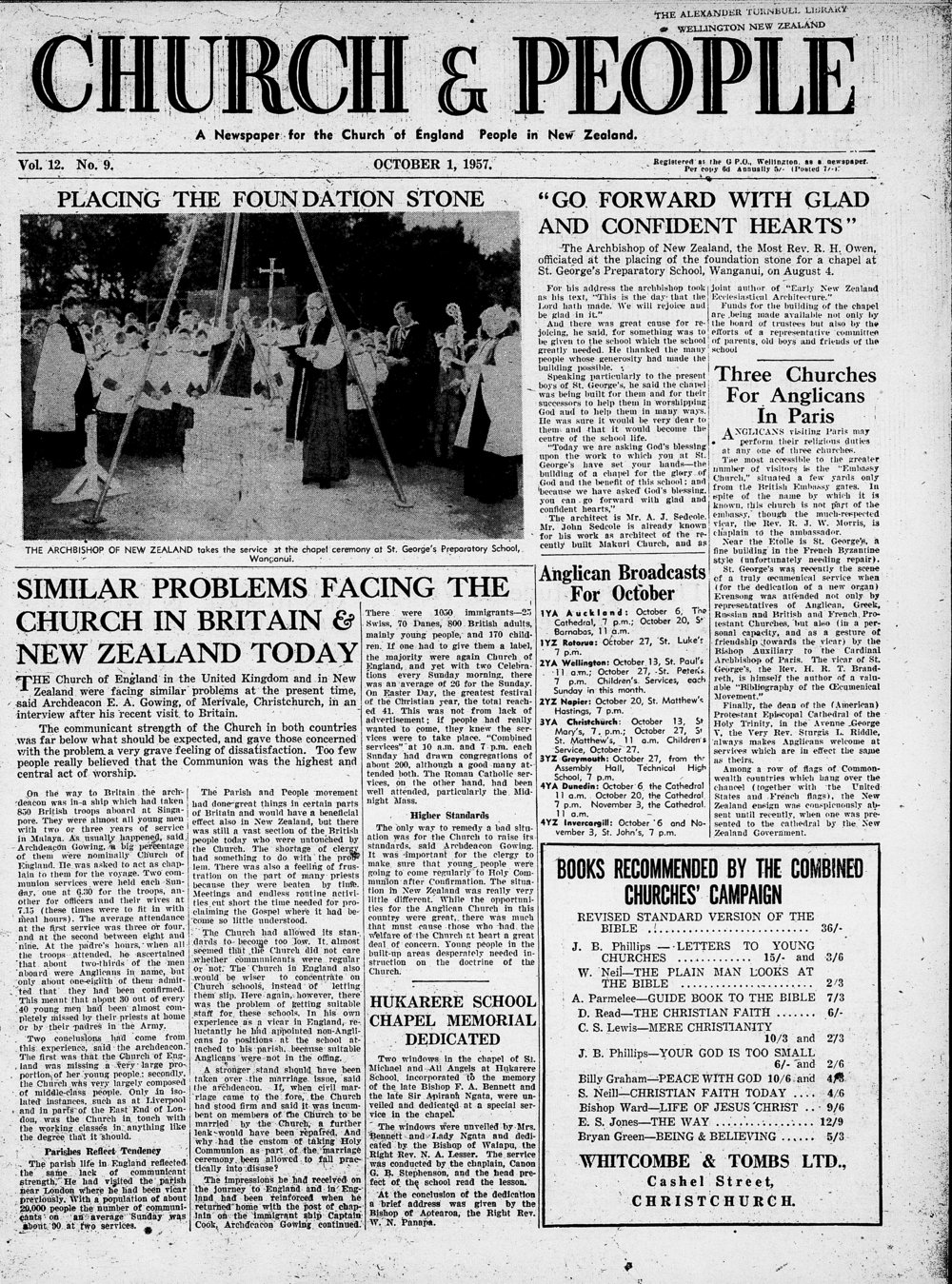Church &amp; People: October 1957
