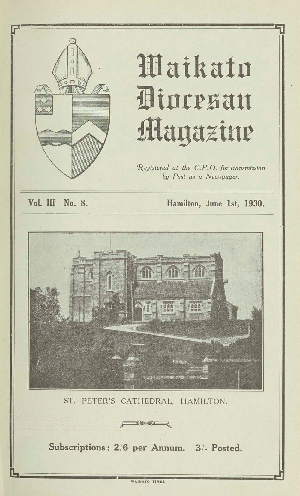 Waikato Diocesan Magazine June 1930