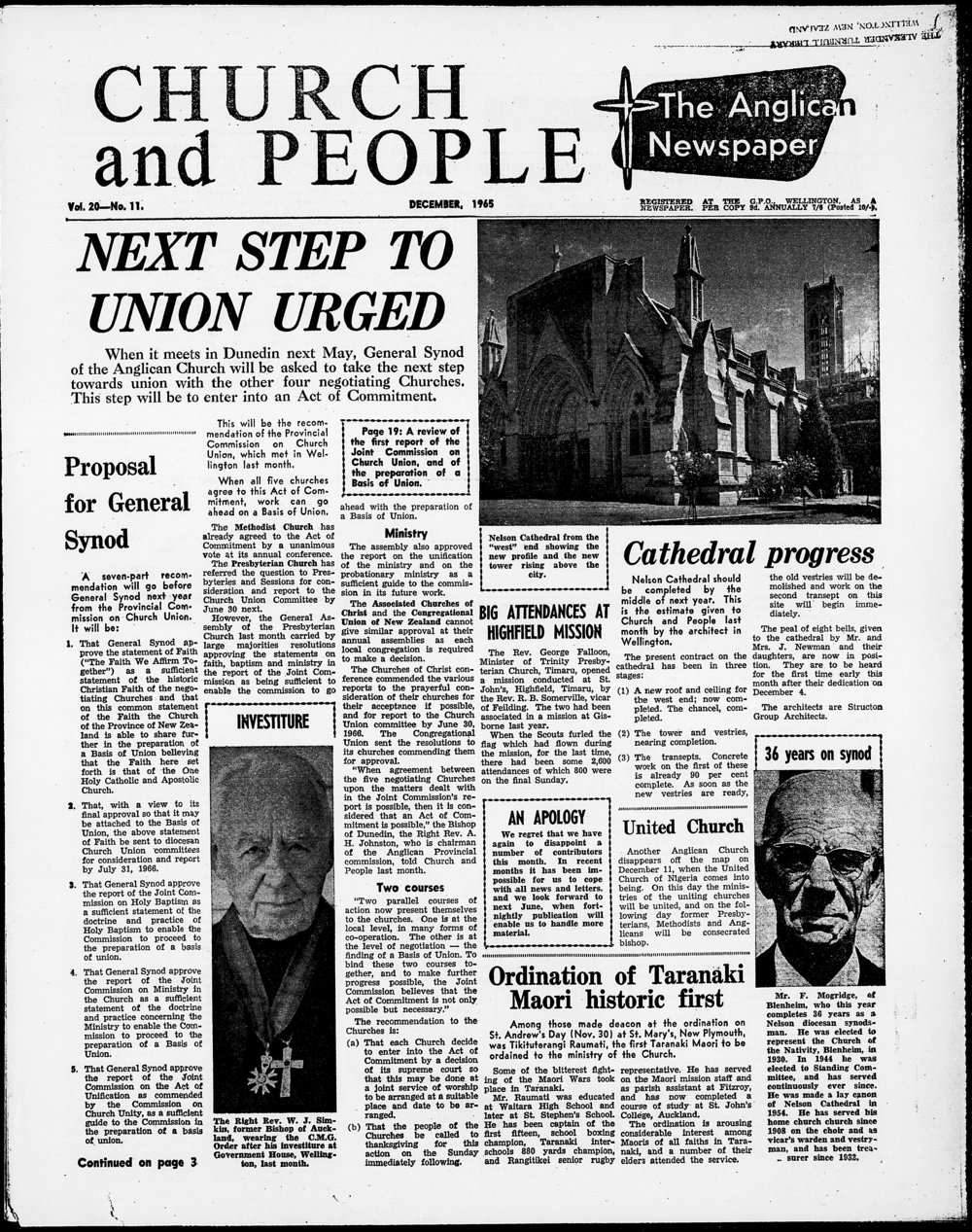 Church &amp; People: December 1965