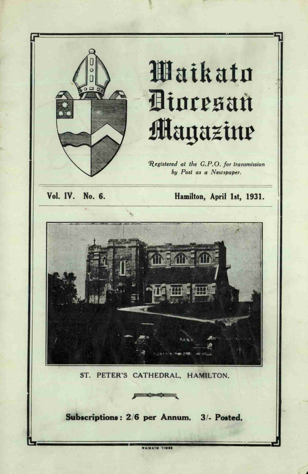 Waikato Diocesan Magazine April 1931