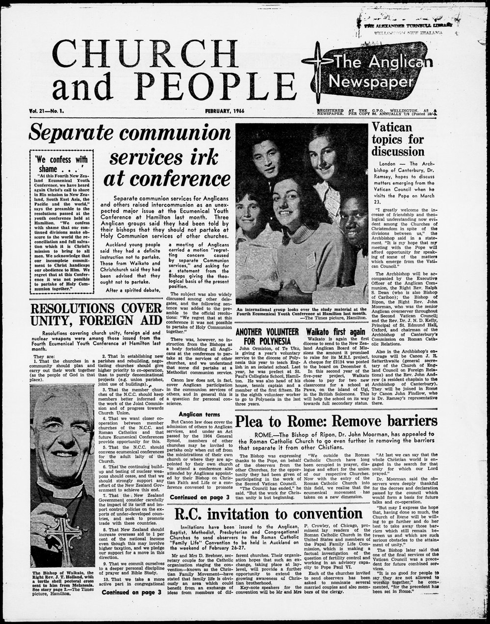 Church &amp; People: February 1966