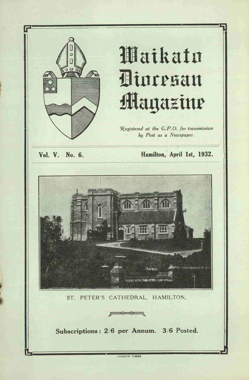 Waikato Diocesan Magazine April 1932