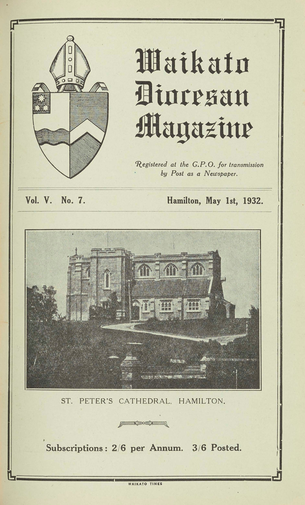Waikato Diocesan Magazine May 1932