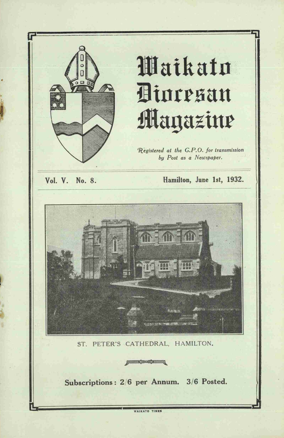 Waikato Diocesan Magazine June 1932