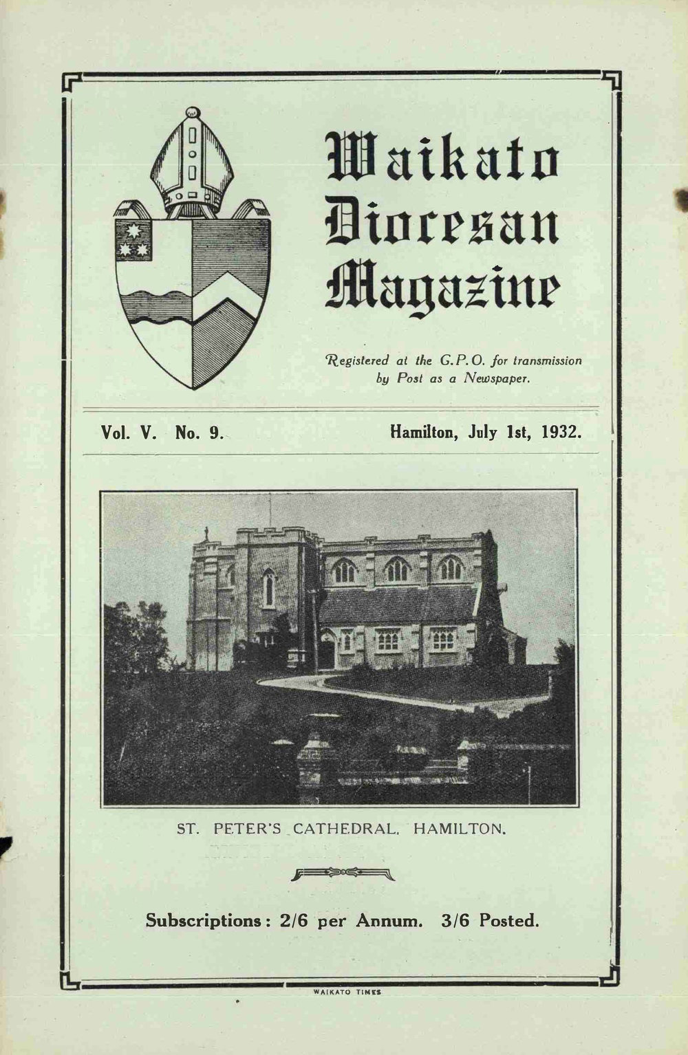 Waikato Diocesan Magazine July 1932