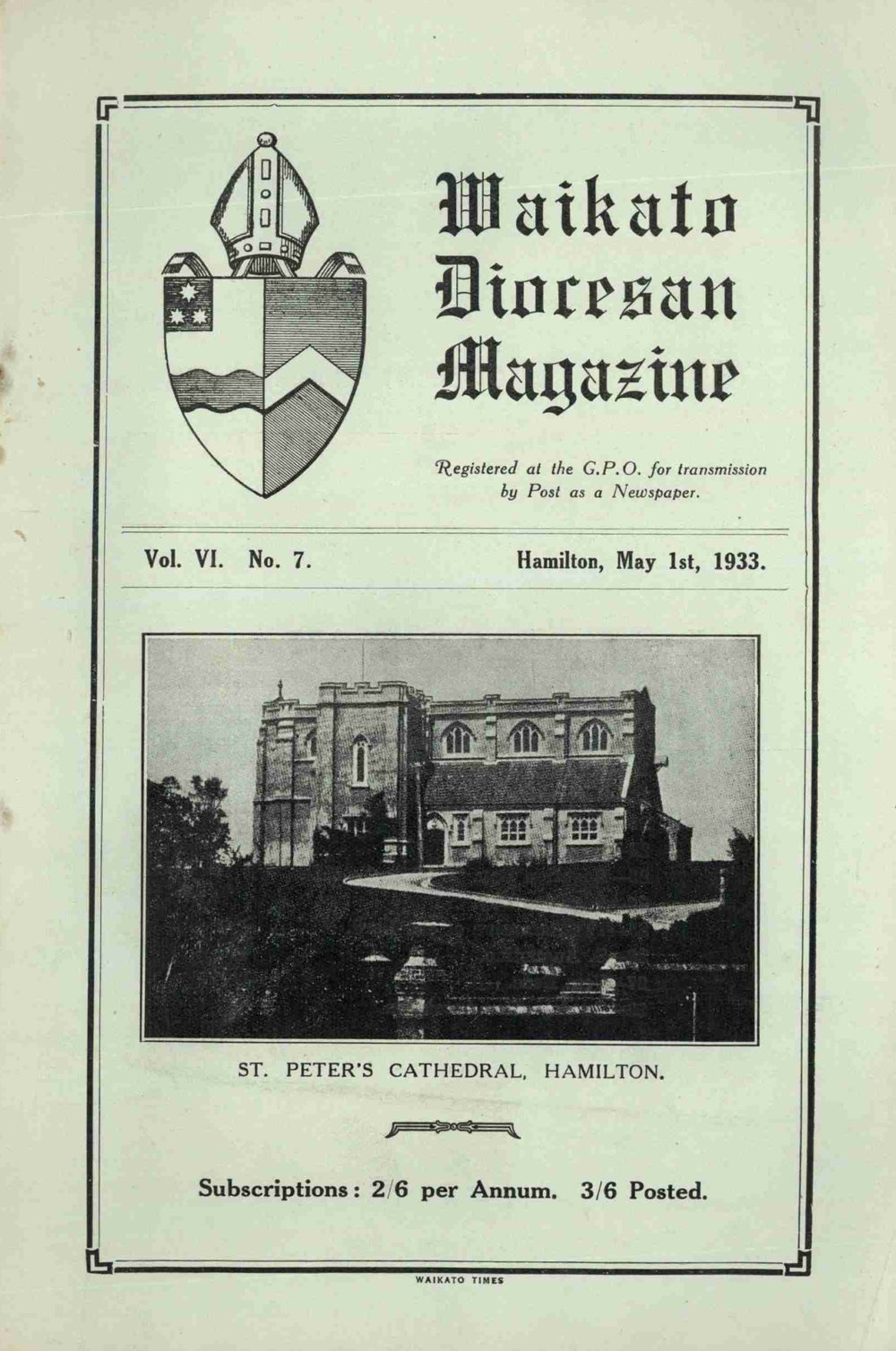 Waikato Diocesan Magazine May 1933