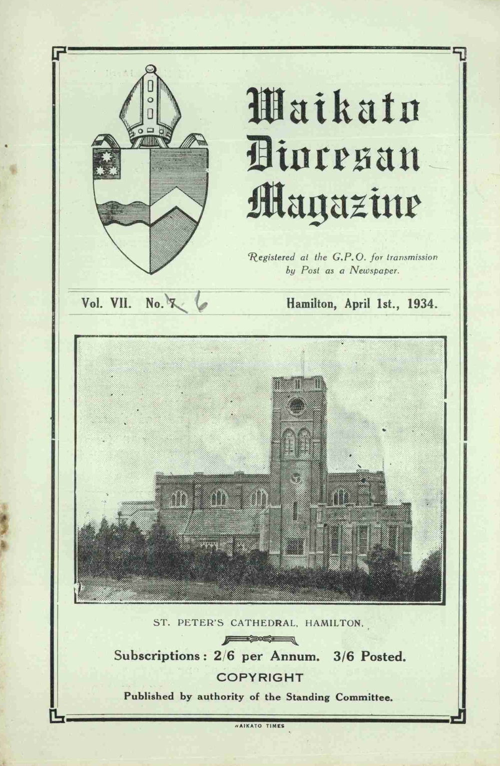 Waikato Diocesan Magazine April 1934