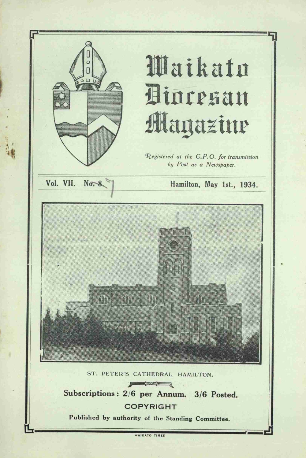 Waikato Diocesan Magazine May 1934