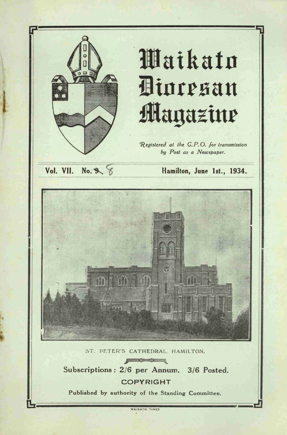 Waikato Diocesan Magazine June 1934