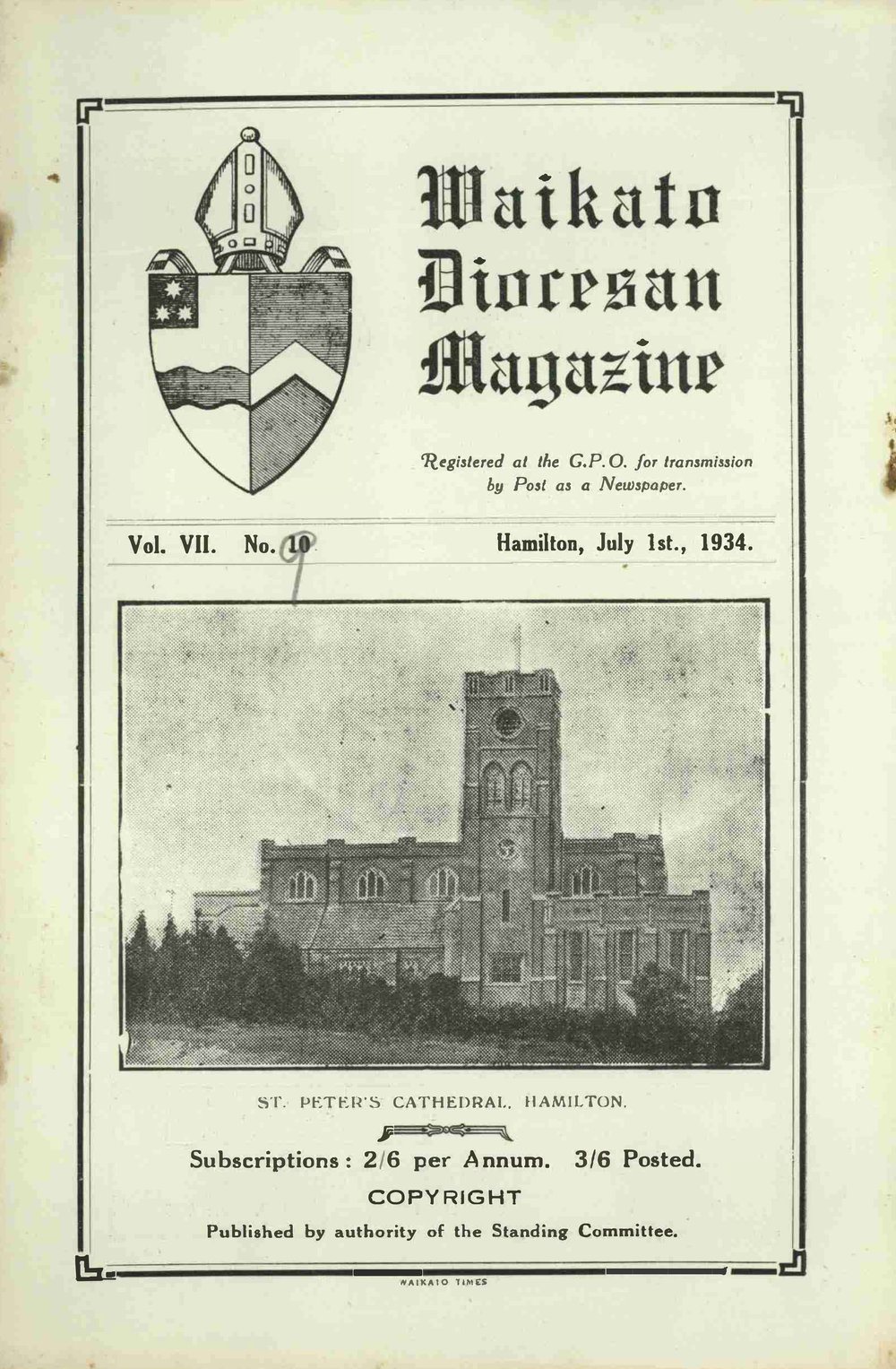 Waikato Diocesan Magazine July 1934
