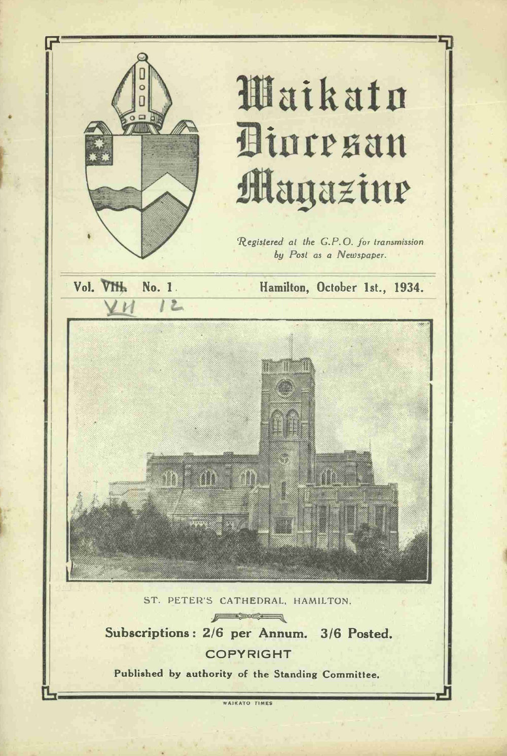 Waikato Diocesan Magazine October 1934