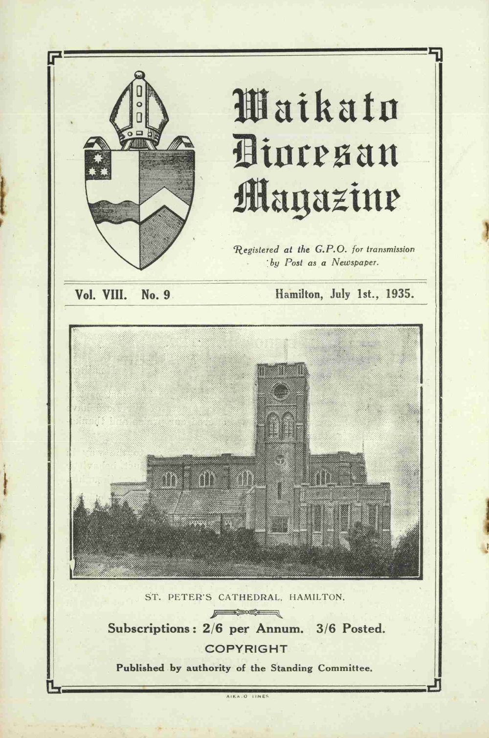 Waikato Diocesan Magazine July 1935