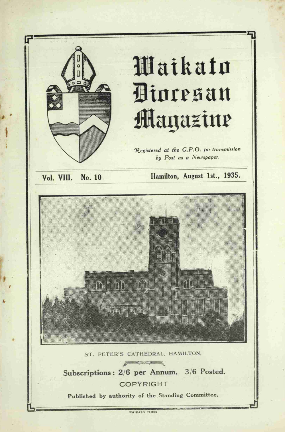 Waikato Diocesan Magazine August 1935