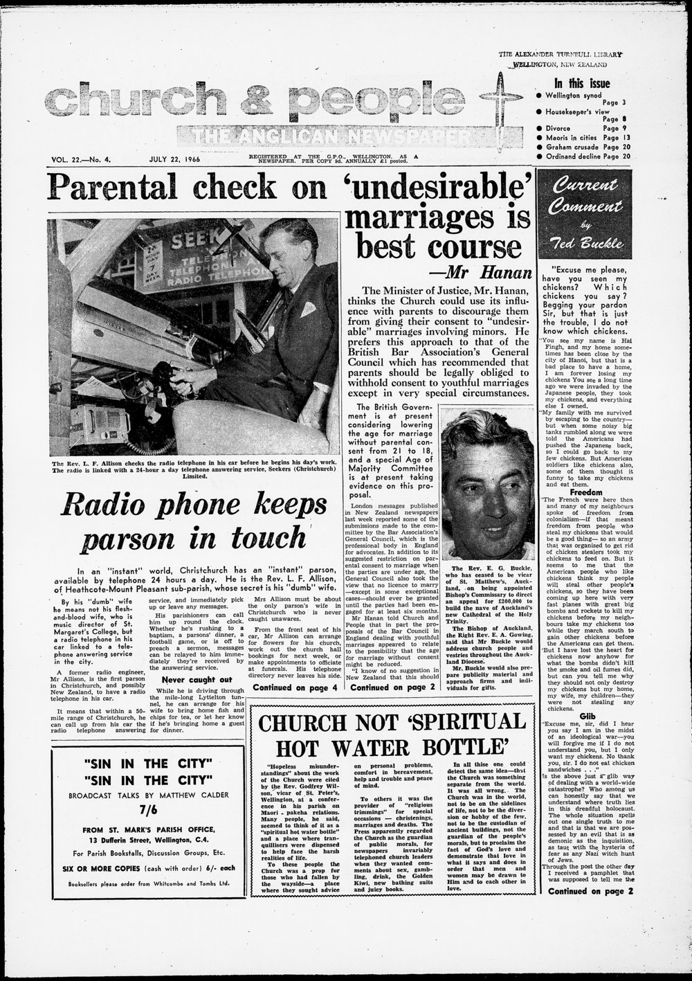 Church &amp; People: 22nd July 1966