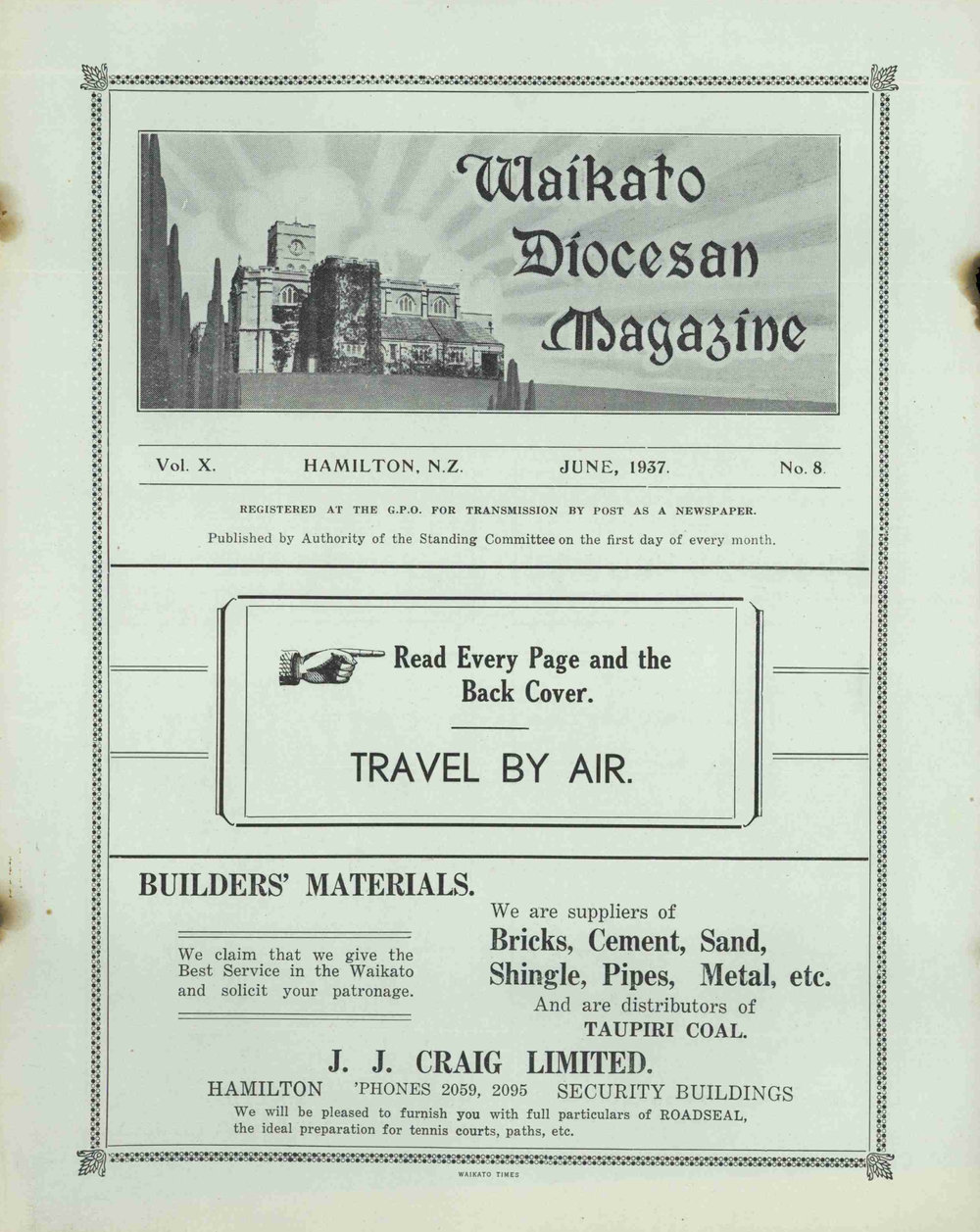 Waikato Diocesan Magazine June 1937