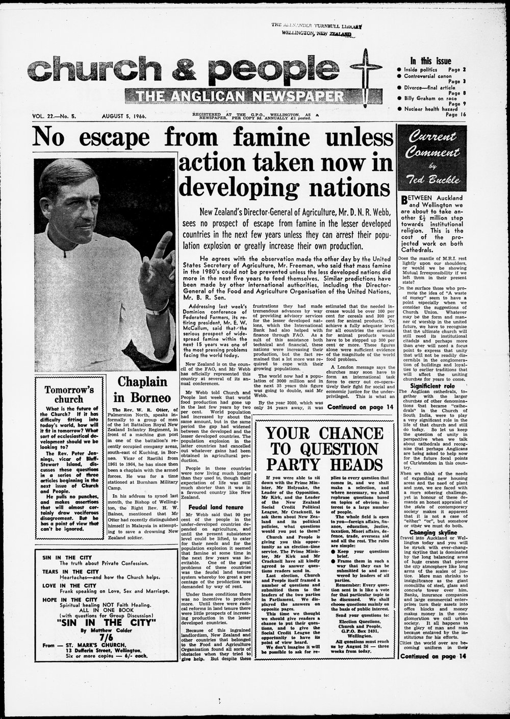 Church &amp; People: 5th August 1966