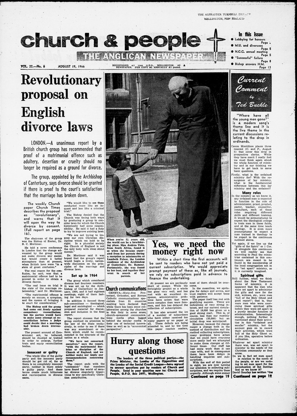 Church &amp; People: 19th August 1966