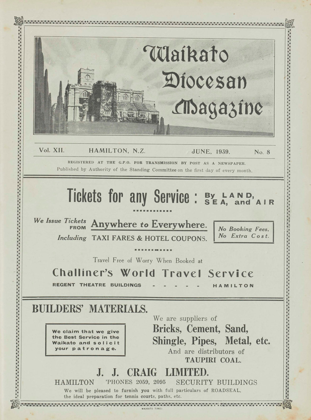 Waikato Diocesan Magazine June 1939