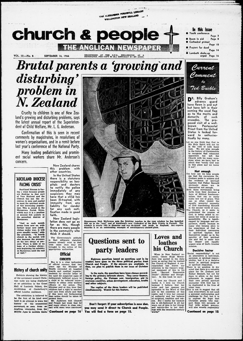 Church &amp; People: 16th September 1966