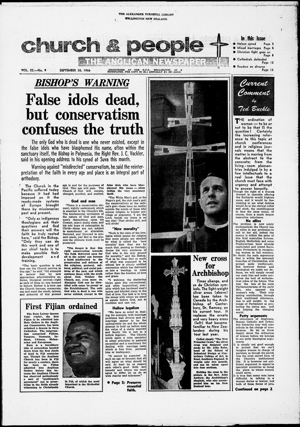 Church &amp; People: 30th September 1966