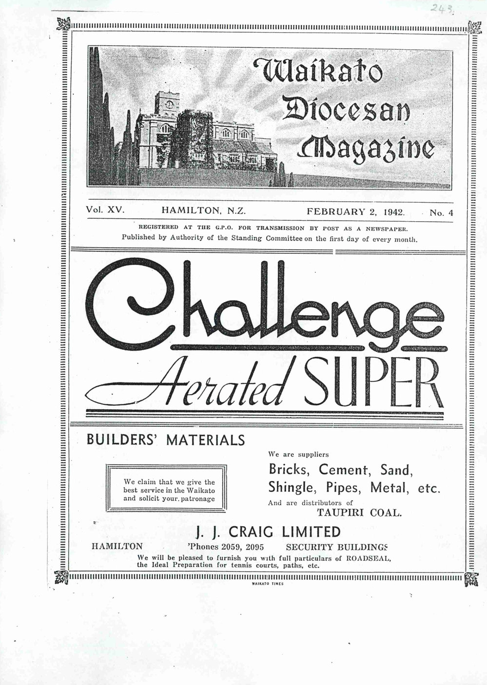 Waikato Diocesan Magazine February 1942