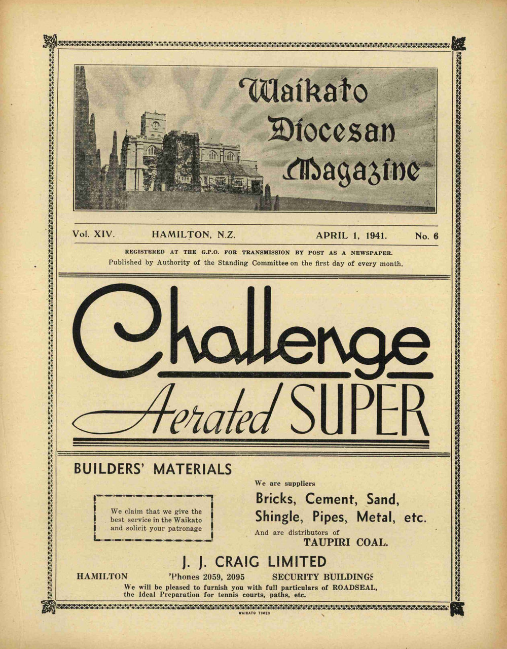 Waikato Diocesan Magazine April 1941