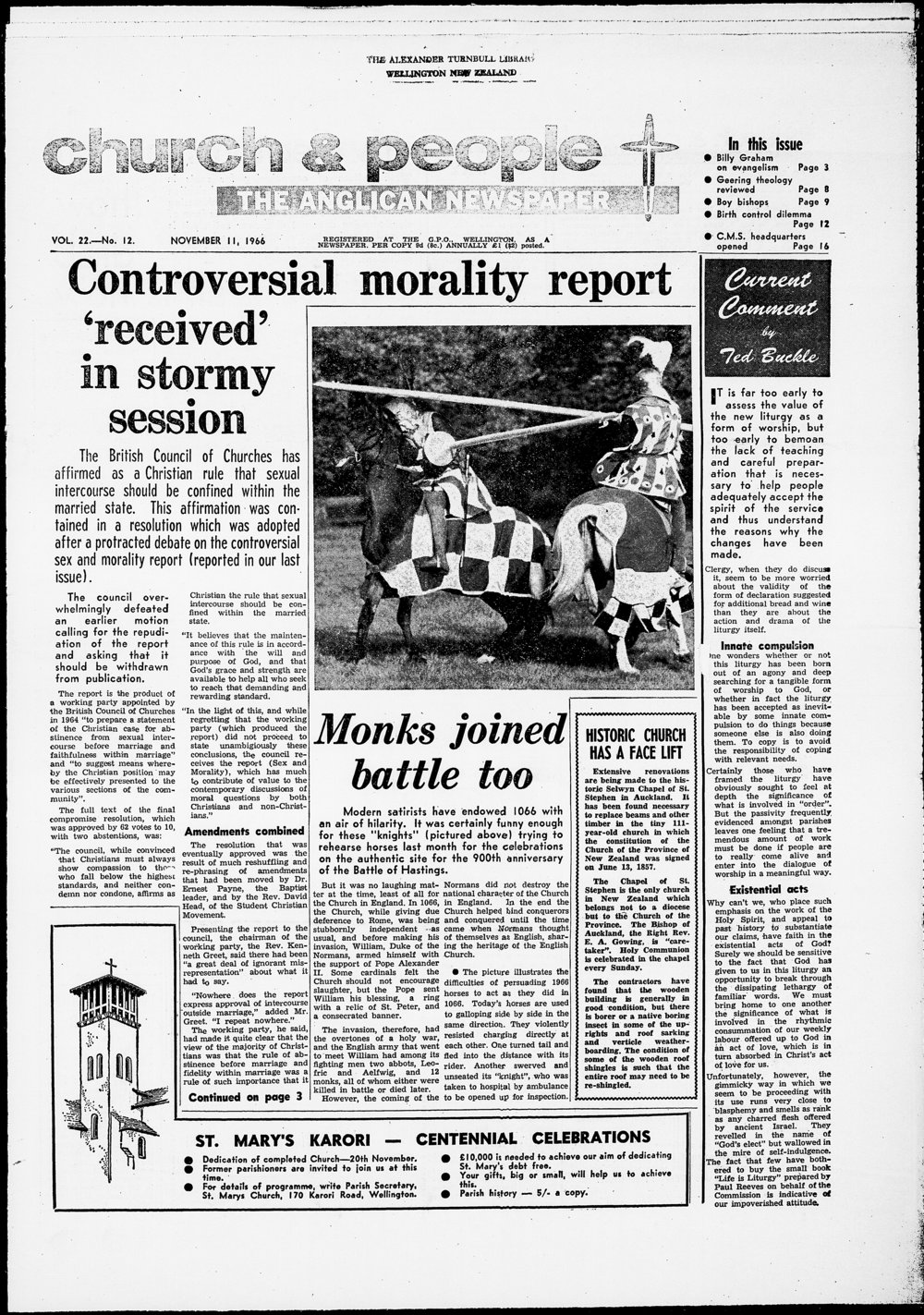 Church &amp; People: 11th November 1966