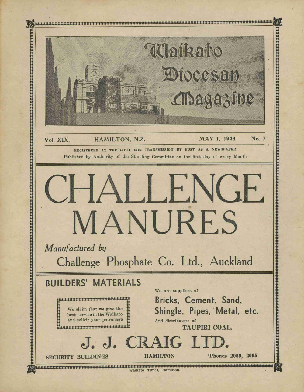 Waikato Diocesan Magazine May 1946