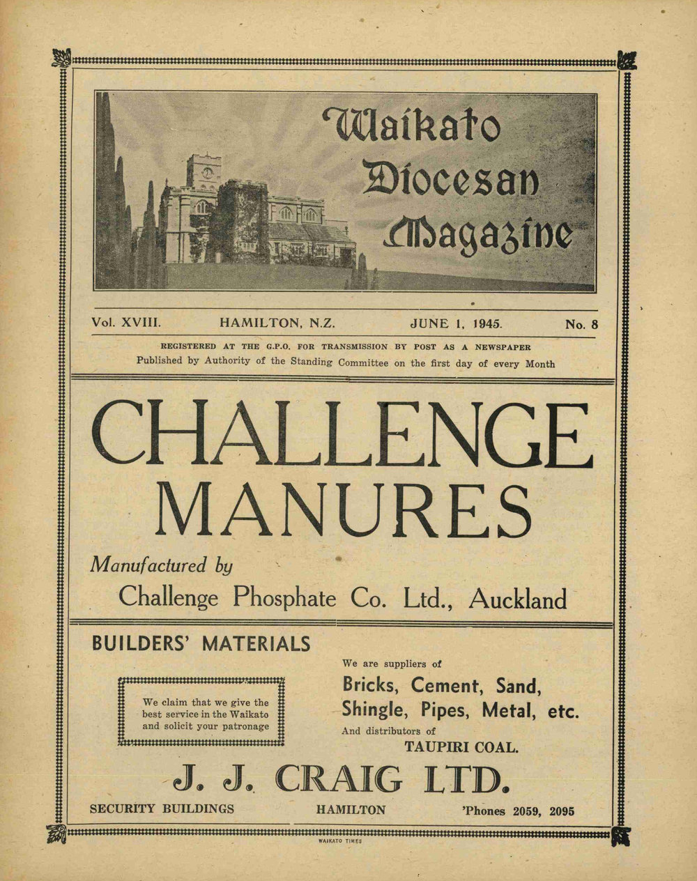 Waikato Diocesan Magazine June 1945