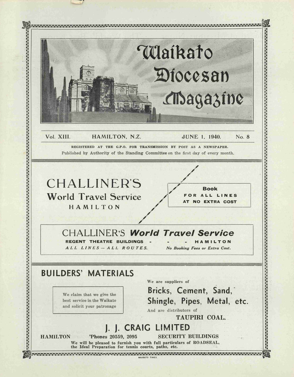 Waikato Diocesan Magazine June 1940