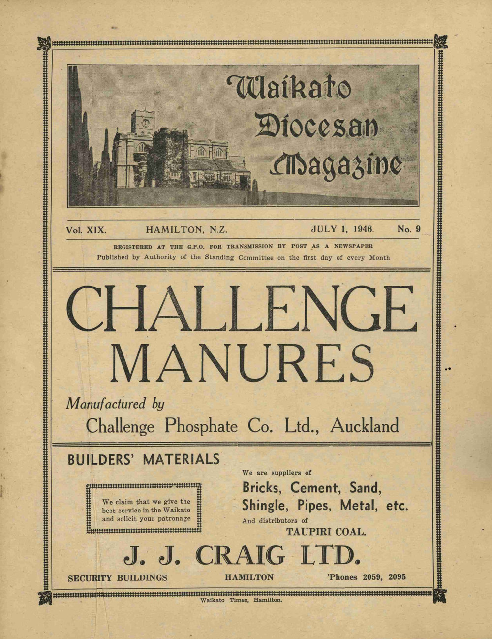 Waikato Diocesan Magazine July 1946