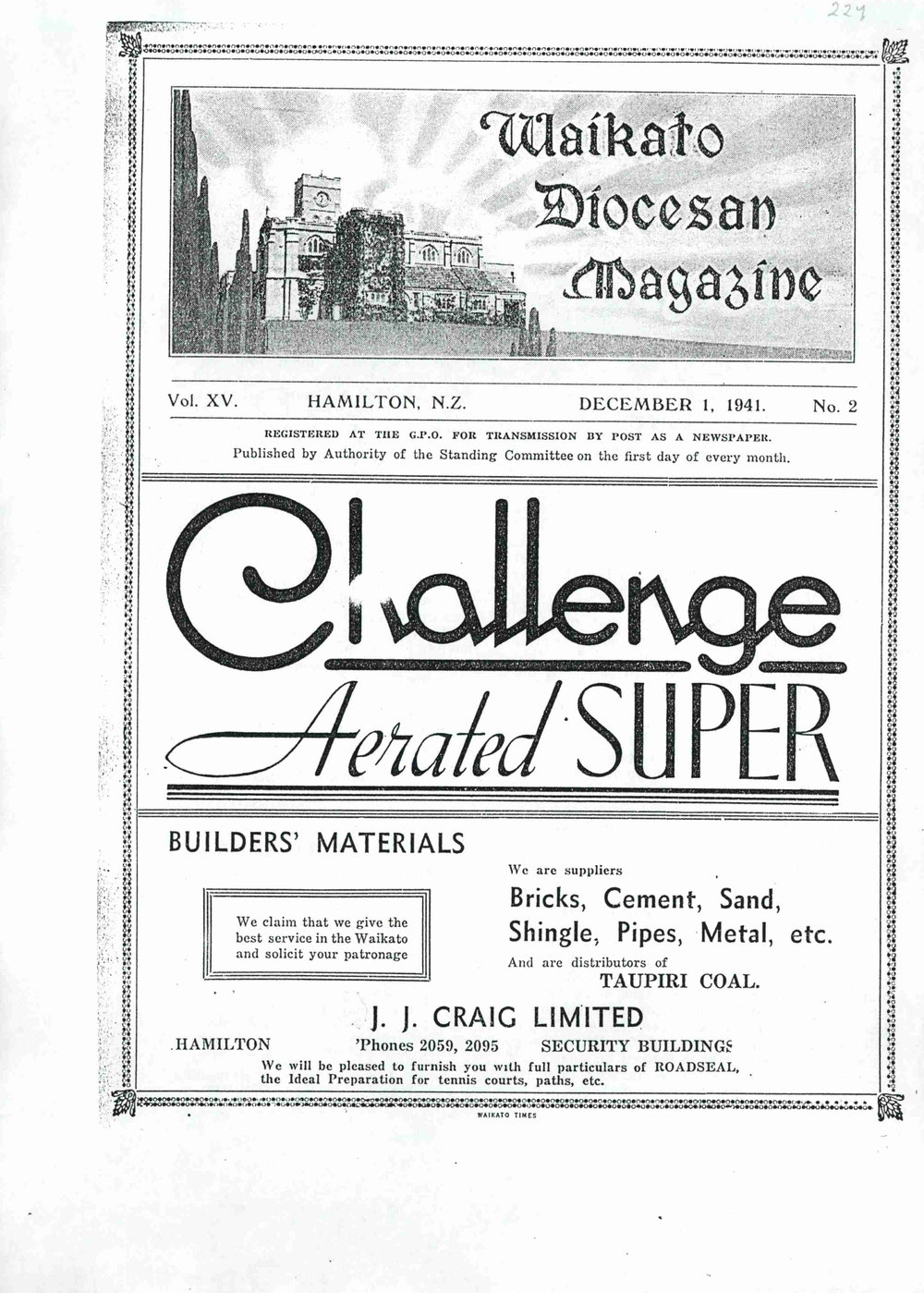 Waikato Diocesan Magazine December 1941