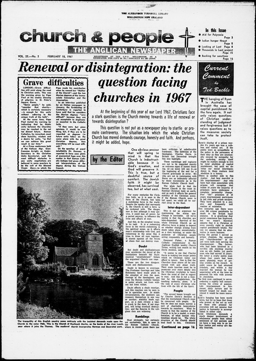 Church &amp; People: 10th February 1967