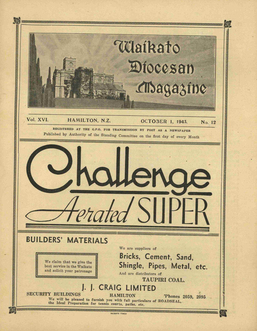 Waikato Diocesan Magazine 1943