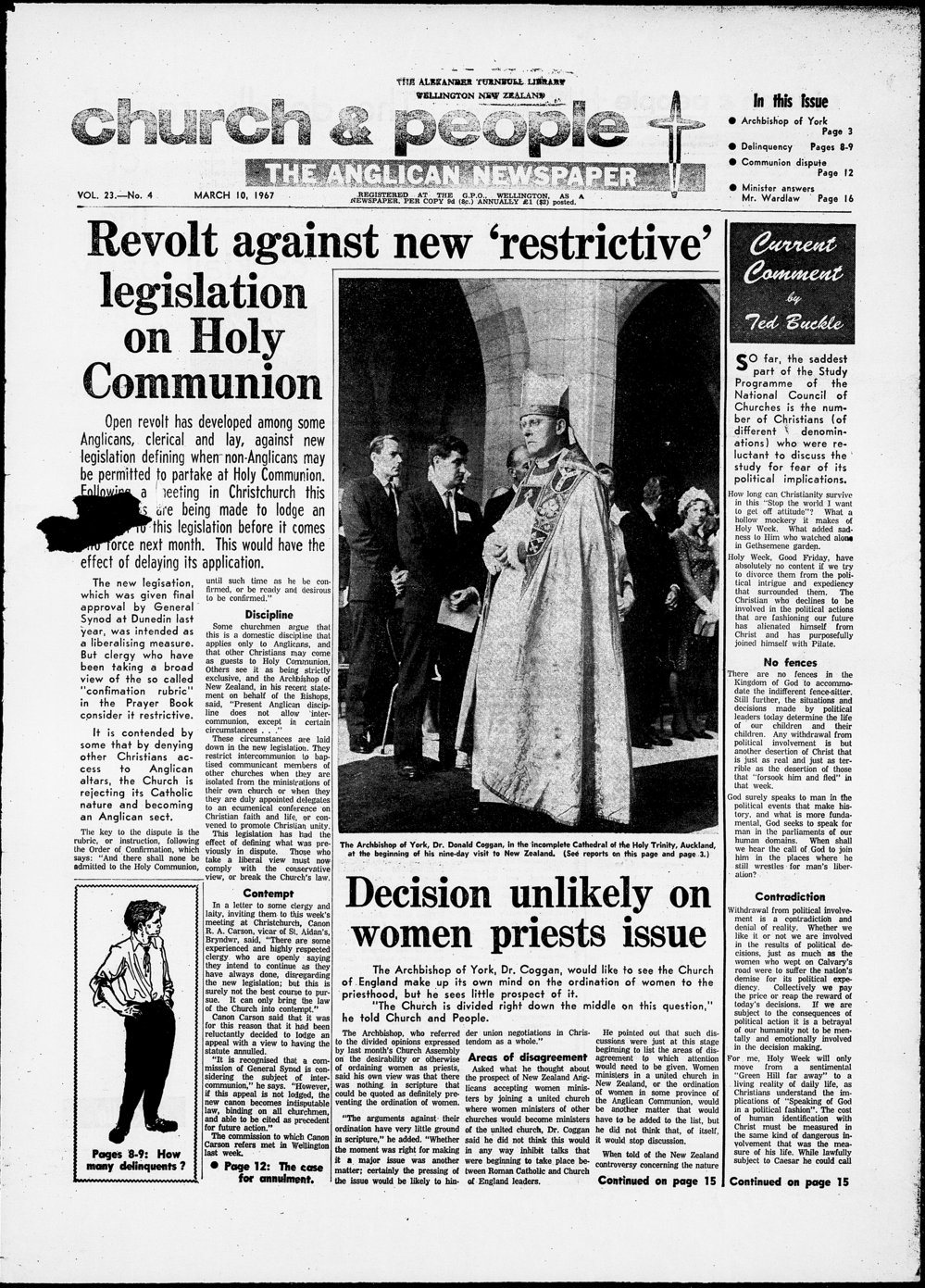 Church &amp; People: 10th March 1967