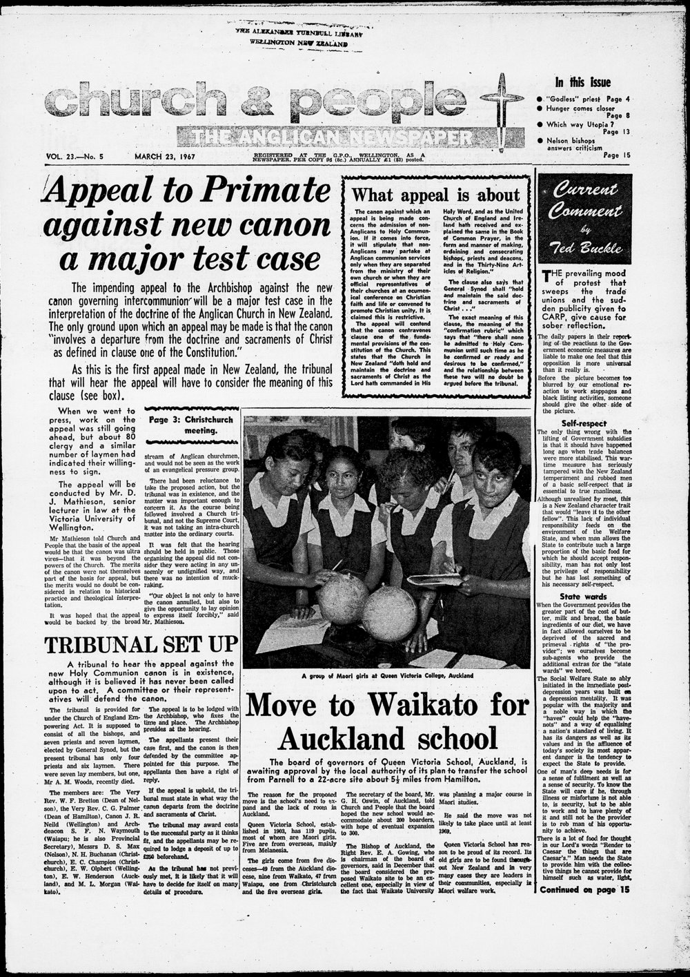 Church &amp; People: 23rd March 1967