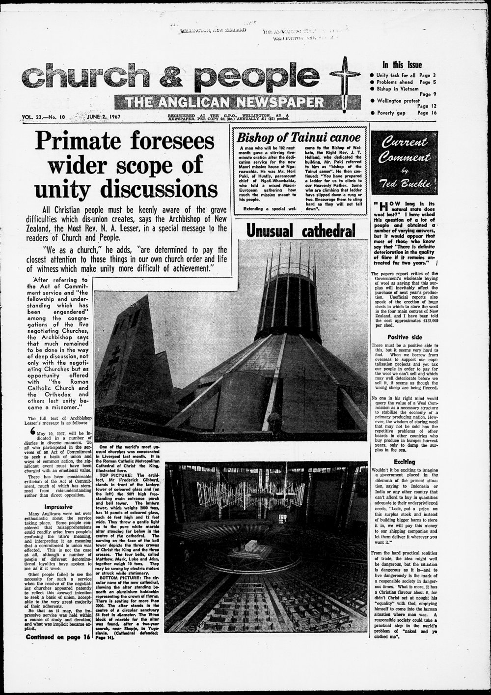 Church &amp; People: 2nd June 1967