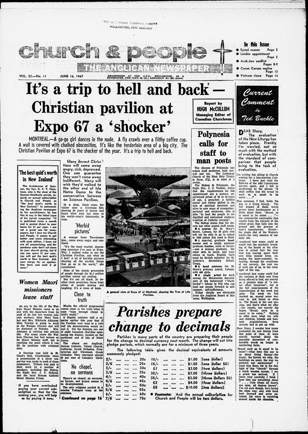 Church &amp; People: 16th June 1967