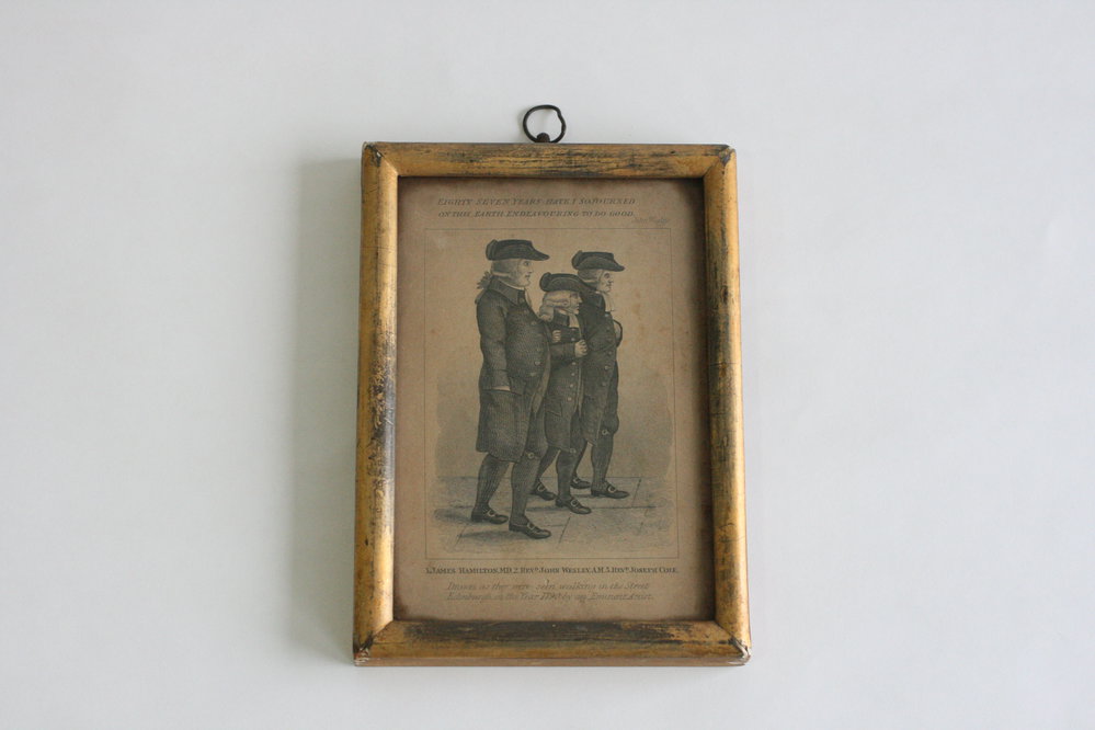 Framed image of James Hamilton, Rev'd John Wesley, and Rev'd Joseph Cole
