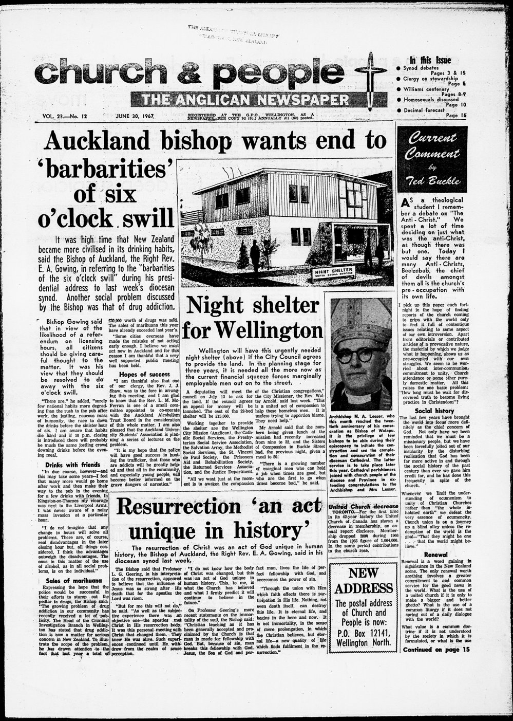 Church &amp; People: 30th June 1967