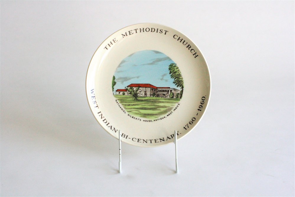 Small Methodist Church West Indies Plate with Stand