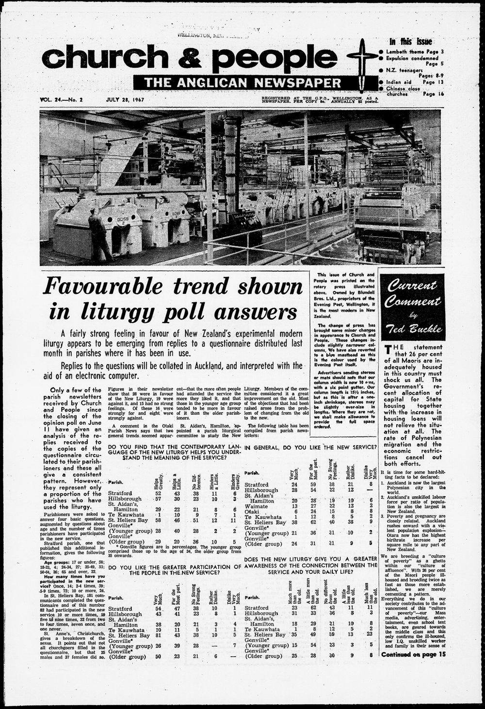 Church &amp; People: 26th July 1967