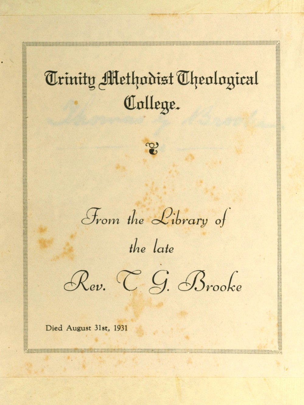 Rev. T.G. Brooke
