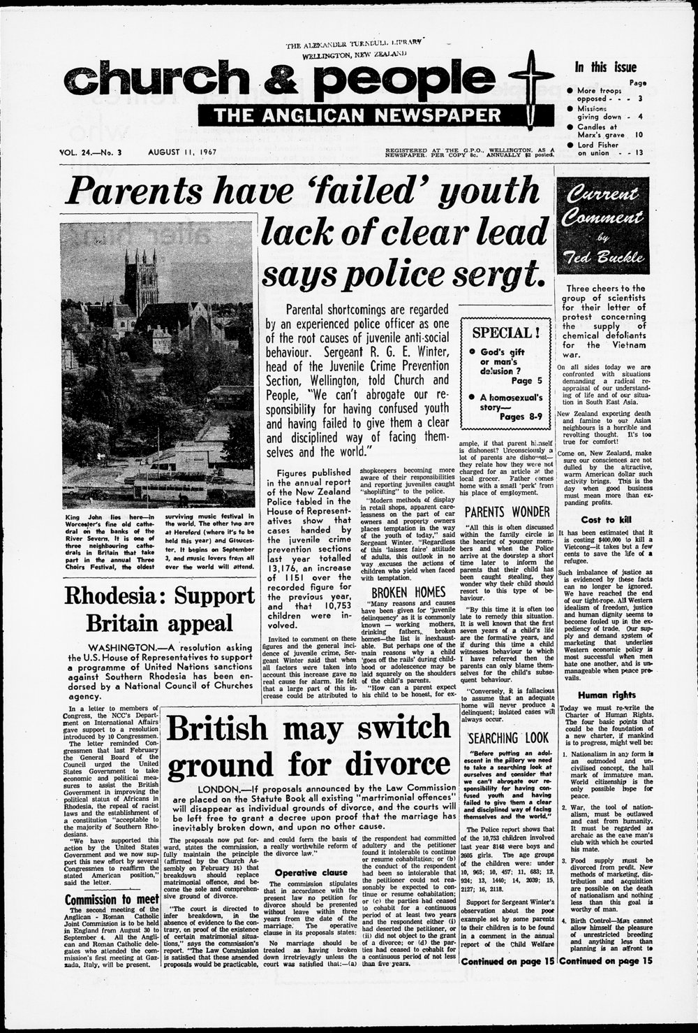 Church &amp; People: 11th August 1967